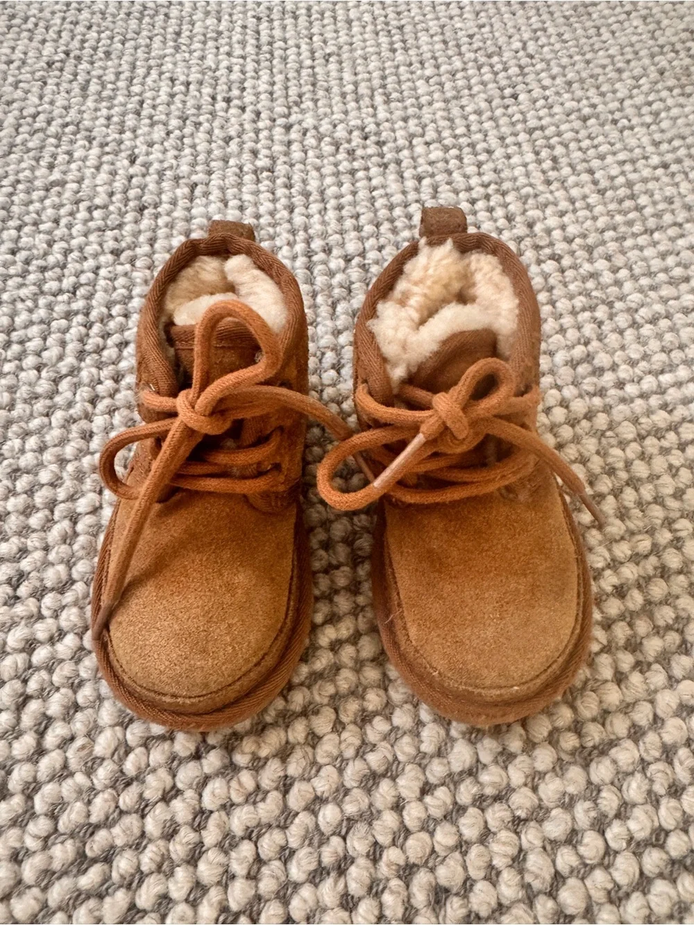 UGG Kids Cozy Shearling-Lined Brown Suede Boots